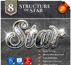 PS图层样式－8个闪耀的金属(第二版)：8 Structure of Stars #2
